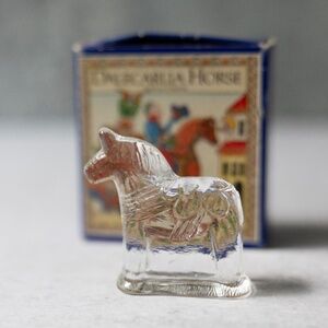 Vintage Dalecarlia Dala Horse Full Crystal Figurine Lindshammar Sweden 3"